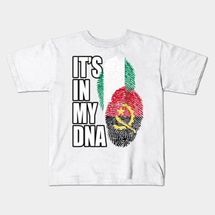 Angolan And Nigerian Mix Heritage DNA Flag Kids T-Shirt